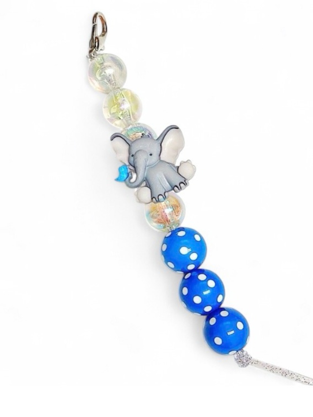 Handmade Elephant Bluebird Diaper Bag Charm Backpack Clip Baby Shower Gift